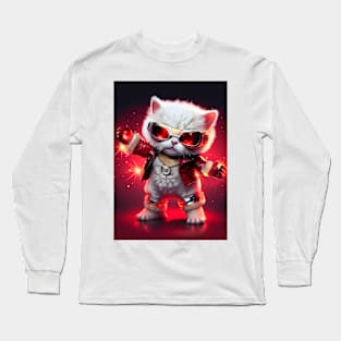 Cute Cosmic Cat - Anime Art design Long Sleeve T-Shirt